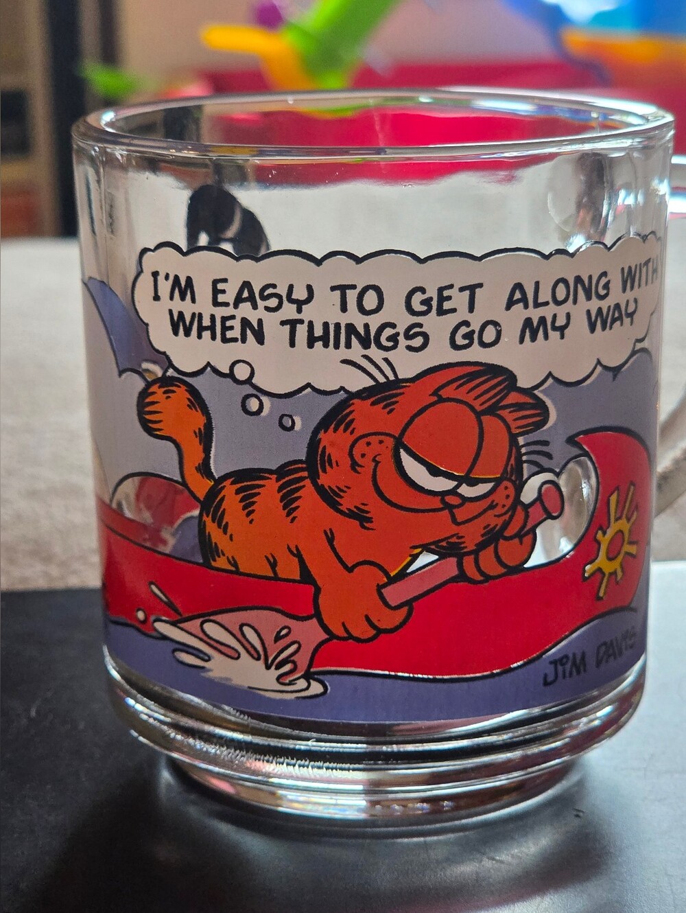 1978 Garfield by McDonalds "I'm Easy To Get Along With" Glass Mug Odie by Jim Da